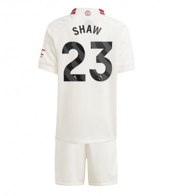 Manchester United Luke Shaw #23 Tredje trøje Børn 2023-24 Kort ærmer (+ korte bukser)